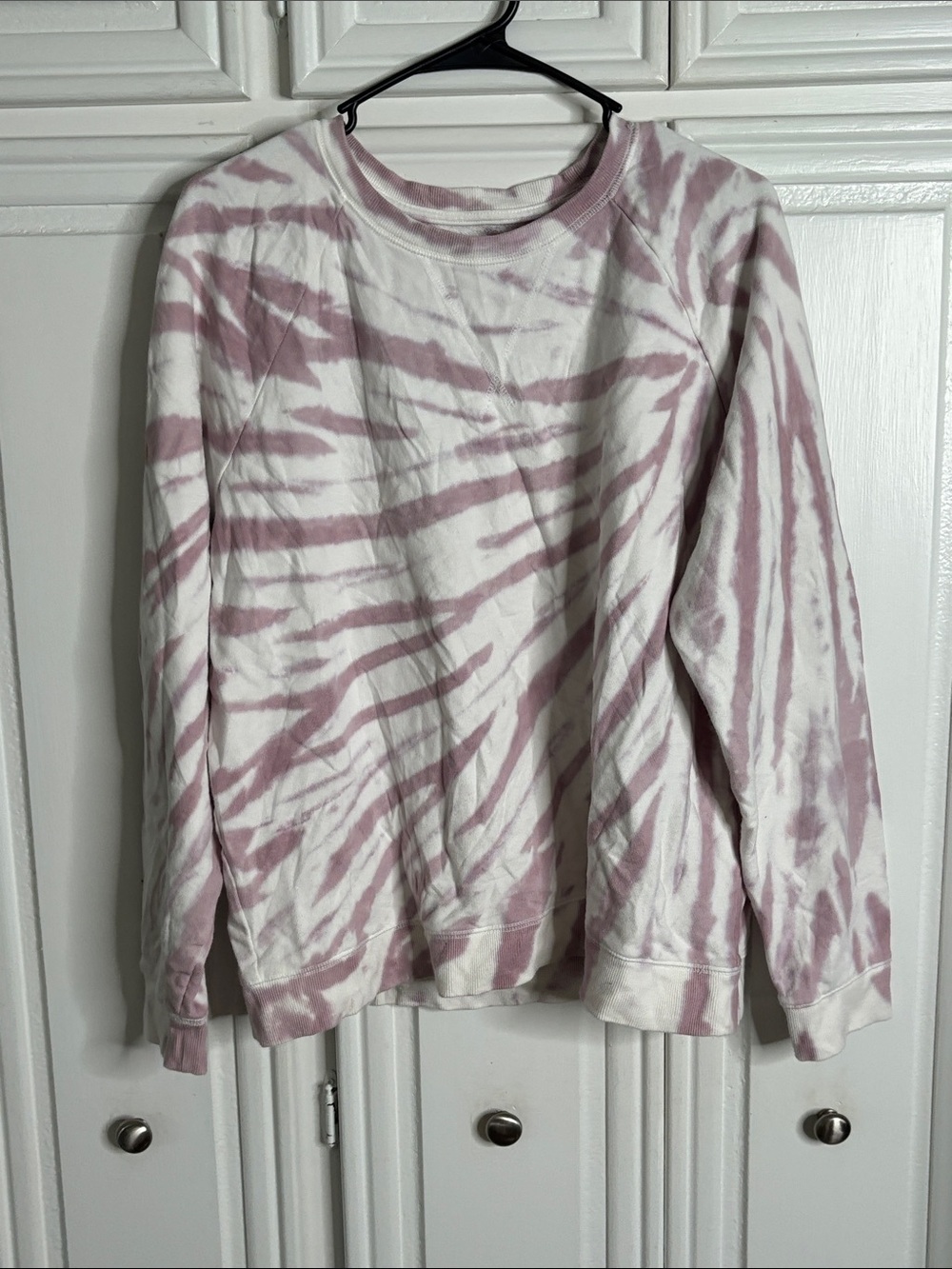 Lucky Brand Pink and White Tie-Dye Crewneck Sweatshirt size XL